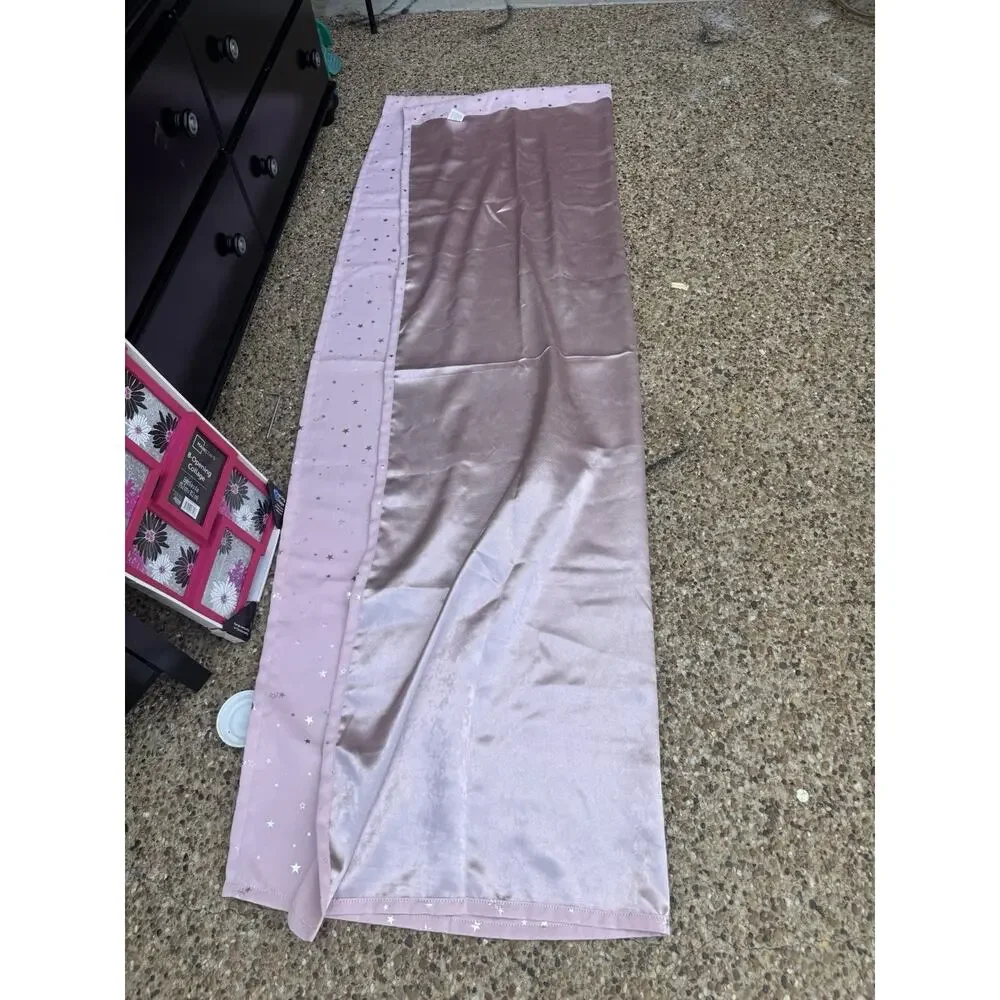BGment Pink Silver Star Blackout Curtain Panels 51.5 x 84 Set of 2 Rod Pocket
